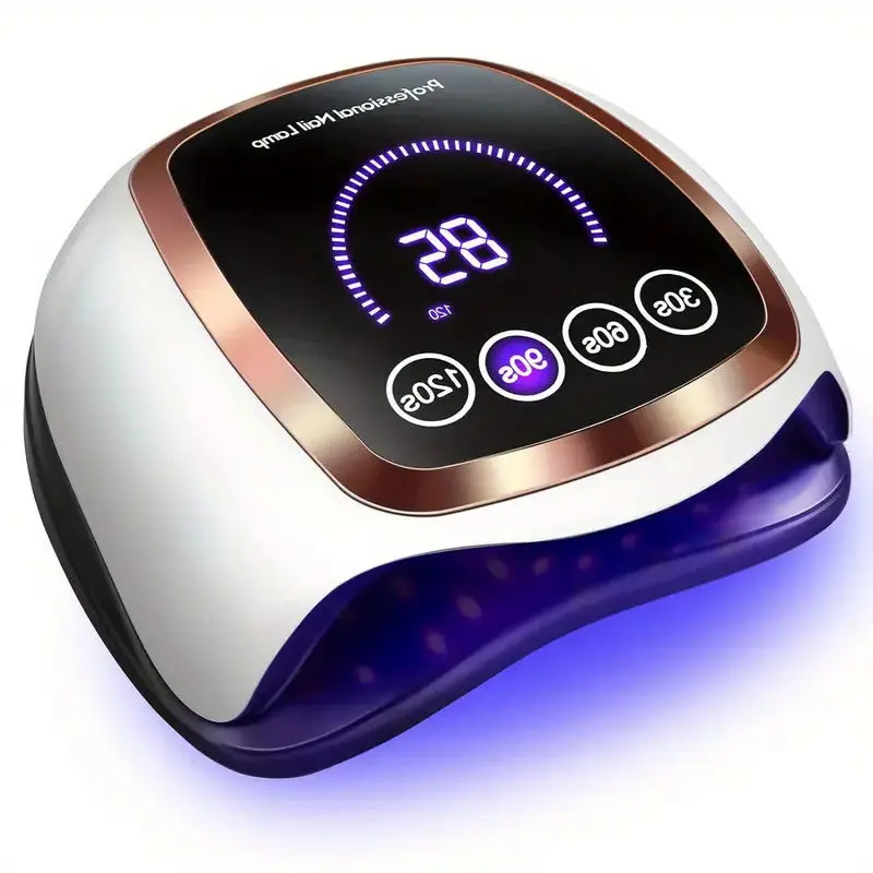 Dauhor LED manicure lamp, fast-curing gel nails, UV lamp with LCD display, auto-sensor and 4 timers, manicure and nail care, gel nail lamp, LED nail lamp