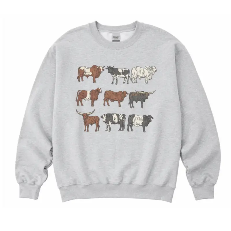 Bull Breeds Sweatshirt - Ash Grey - Sublimation - Spooky - Unisex Jersey Sweatshirt