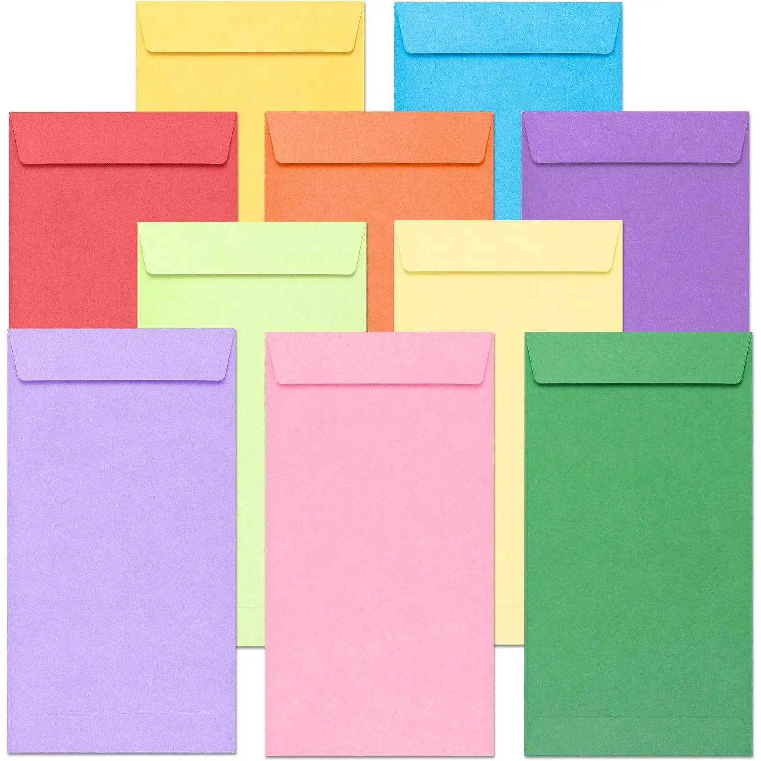 Envelopes for , 100-Count Colorful Envelopes for  Gifts, Saving Challenges, , Checks, Seeds, Small Items, 3.5 x 6.5 Inches, Color Pop Collection, 10 Colors