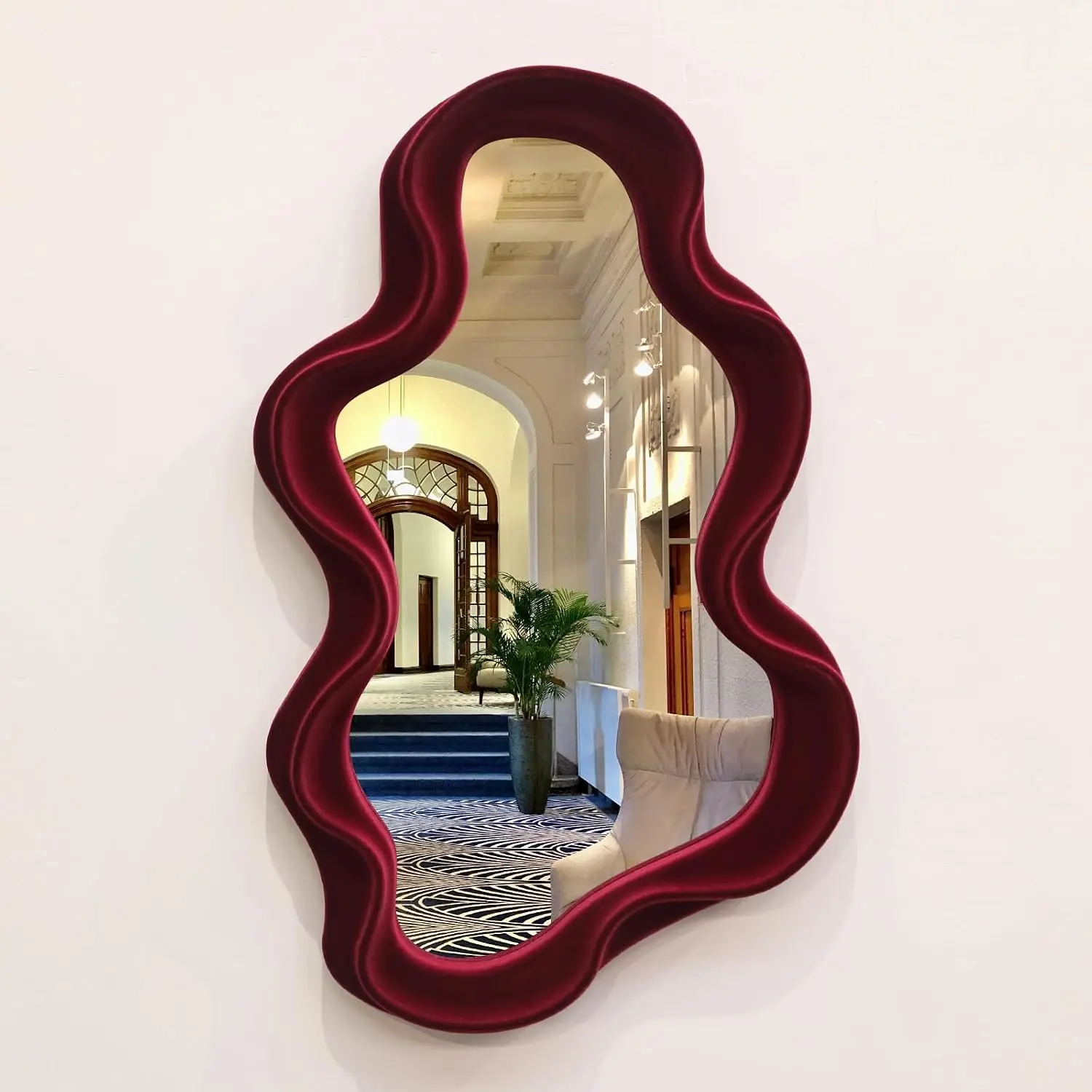 Creative Cloud-Shaped Irregular Wall Mirror, Desktop Makeup Mirror, Simple Design, Wall-Mounted, Suitable for Bathroom, Living Room, Bedroom, Irregular Shape, Decor, Decorative Mirror, Home Decorative Mirror