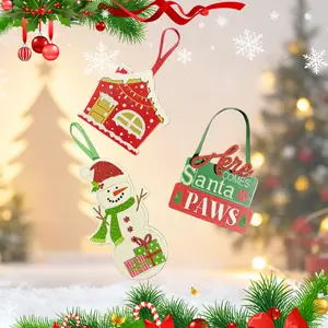 3 Pacs  Christmas ornament set, including a Christmas snowman and "Merry Christmas" and "Welcome" signs, is ideal for home, door, window, and wall decoration, as well as party supplies.