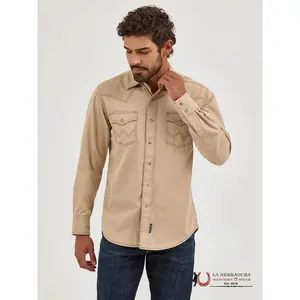 WRANGLER SHIRT RETRO BROWN LONG SLEEVE - 112359916
