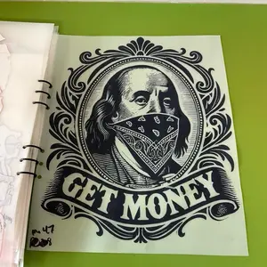 Benjamín Franklin Bill One Hundred Dollar Bill For WHITE Shirt ONLY DTF Heat Transfer HOT Peal Press Shirt Transfer