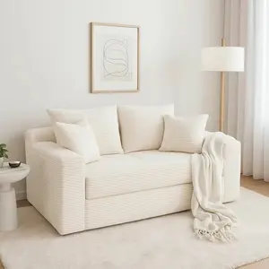 Winzoo Convertible Loveseat Oversized Single Seat Sleeper  2 in 1 Sofa Bed For Office Apartment Living room Bedroom No Assembly Compressed Corduroy Floor Lounge