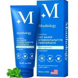 Mouthology 10% Nano Hydroxyapatite Toothpaste - Whitening, Repair, Fresh Peppermint, Sensitive Teeth Relief, Made in USA, Safe for All, Ultimate Oral Care