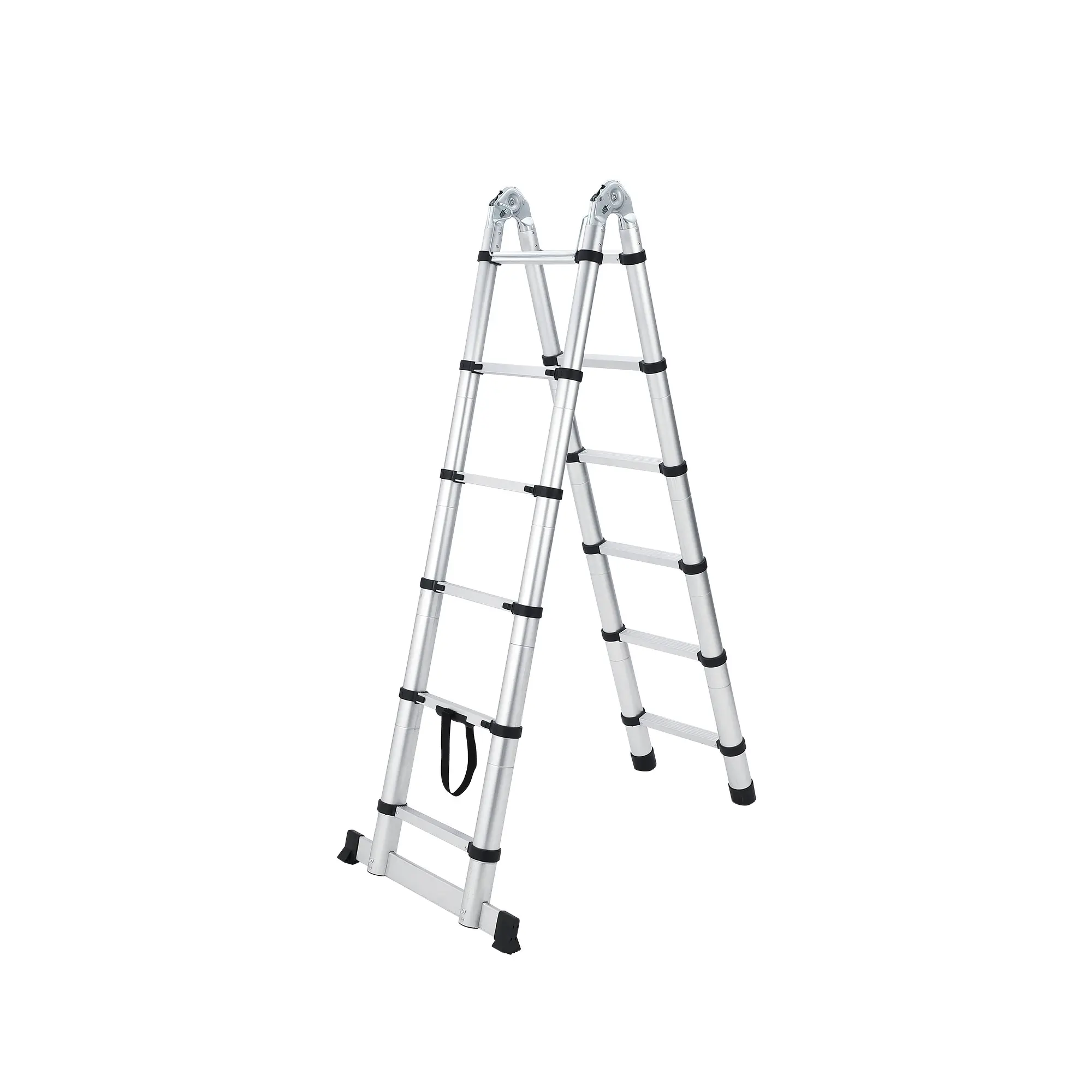 10.5FT Telescoping Ladder, A-Frame Aluminum Extension Ladder with Non-Slip Feet, Heavy Duty 330lbs Capacity, Collapsible Multi-Purpose for RV, Roof, Home, Truck & Outdoor Work