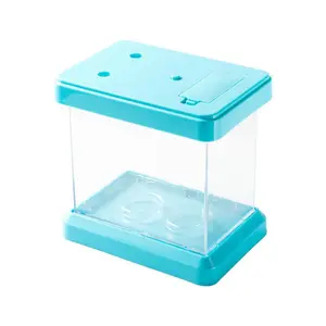 Small Fish Tank with Colorful Changing Lights Detachable Desktop Ornamental Aquascape Box Mini Aquarium