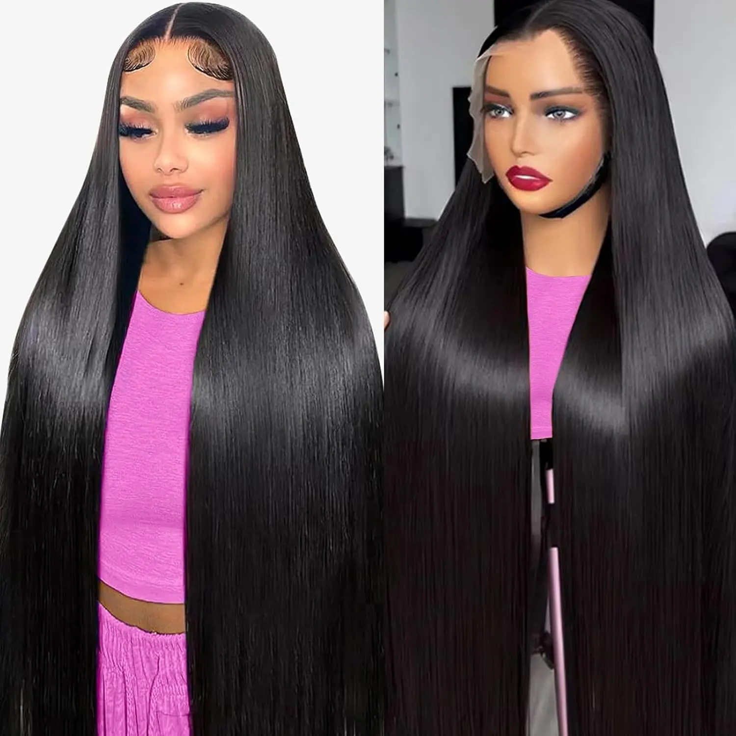 13x6 Lace Front Wigs Human Hair 180 Density Straight HD Lace Front Wigs Pre Plucked Straight 6x4 5x5 Glueless Human Hair 13x4 HD Frontal Human Hair Wig for Women