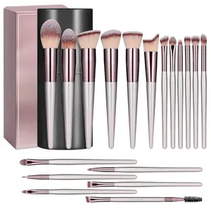 Makeup Brush Set 18 Pcs Premium Synthetic Foundation Powder Concealers Eye shadows Blush Makeup Brushes with black case