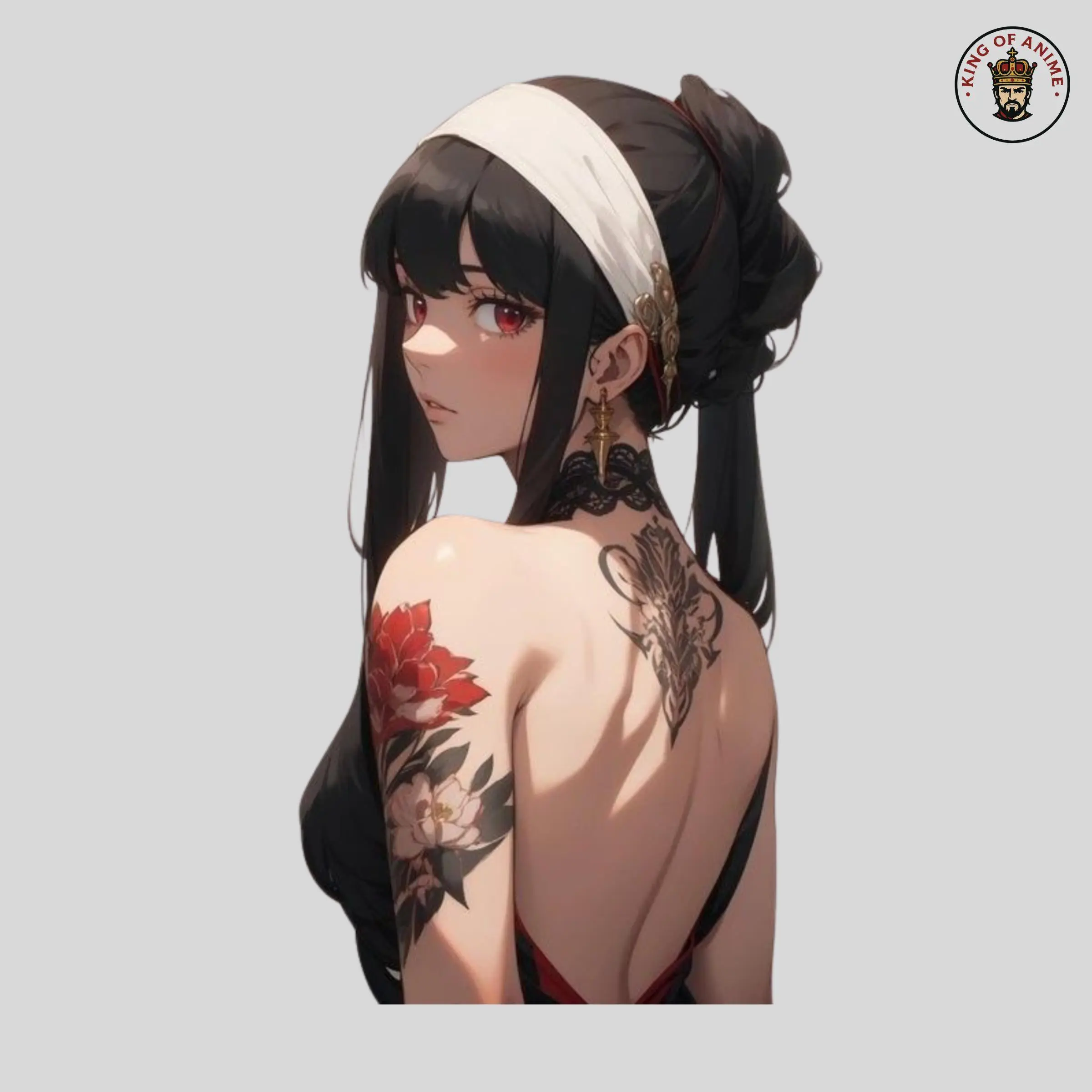 Yor Forger Back Tattoo Vinyl Sticker, Spy x Family Sexy Assassin Yor Forger Decal Art, Anime Waifu Stickers
