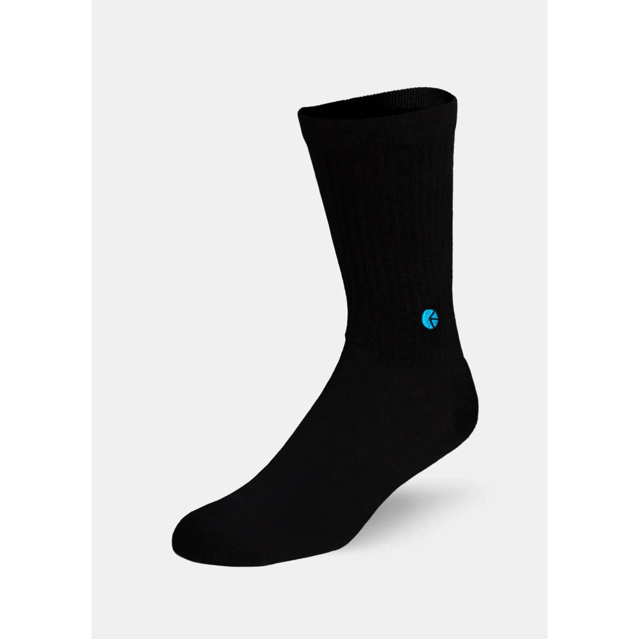 Black - Neon Blue Logo - Ethika Logo - Blue | Mens Crew Socks