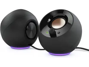 Creative Pebble SE Minimalist 2.0 USB-C Powered PC Speakers with RGB Lighting  3.5 mm AUX-in  Up to 4.4W RMS Power for Computers and Laptops (Black)
