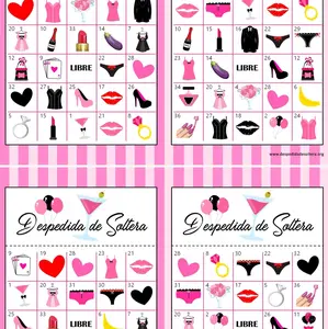 despedida de soltera bingo cards bachelors game cards