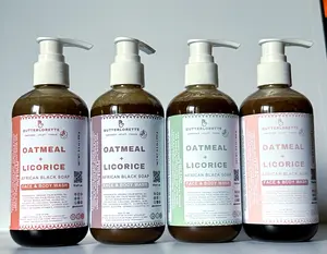 Butterlorette African Black Soap Body Wash with Colloidal Oatmeal - Gentle Cleanses for a Radiant Complexion