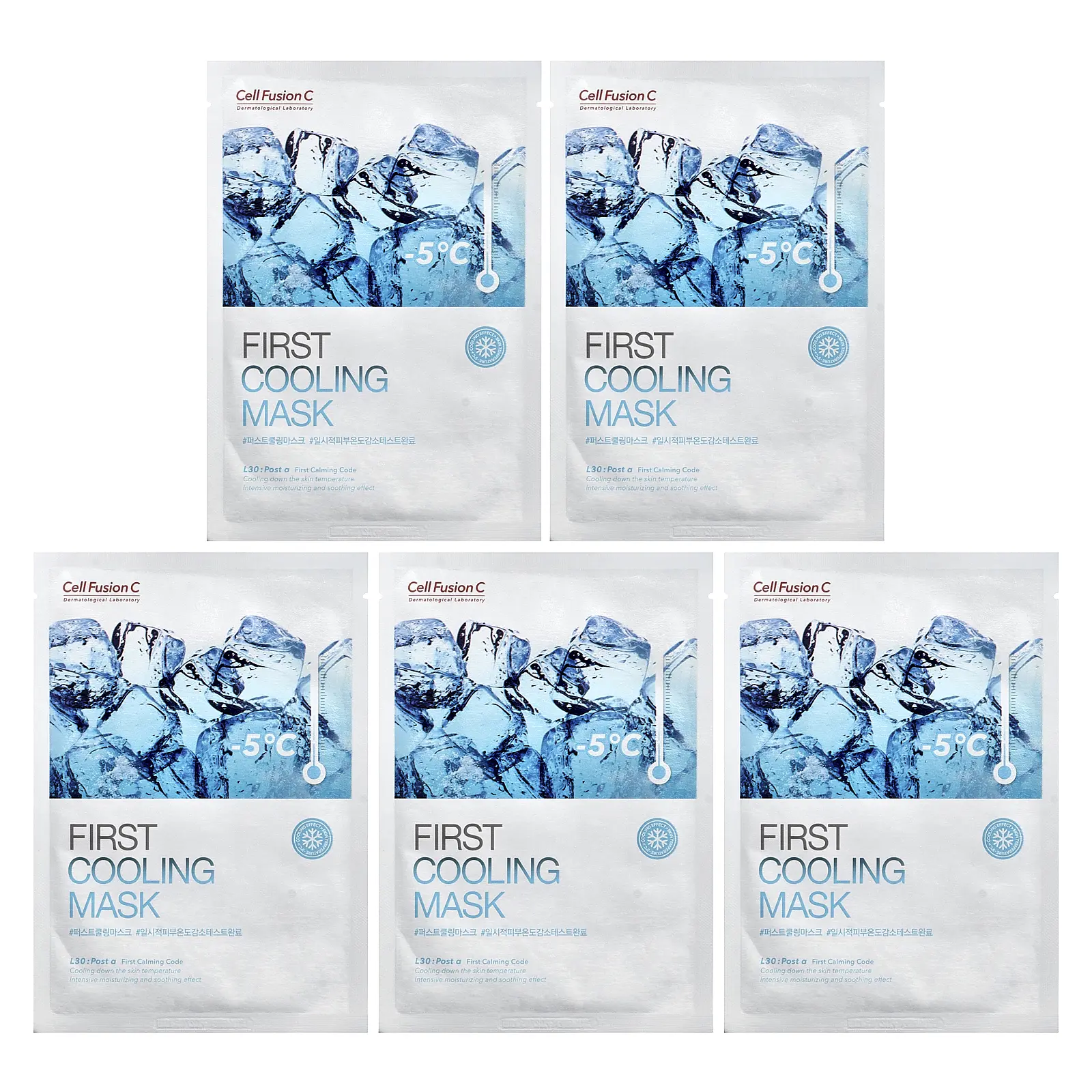 Cell Fusion C First Cooling Beauty Mask, 5 Sheets, 0.95 oz (27 g) Each