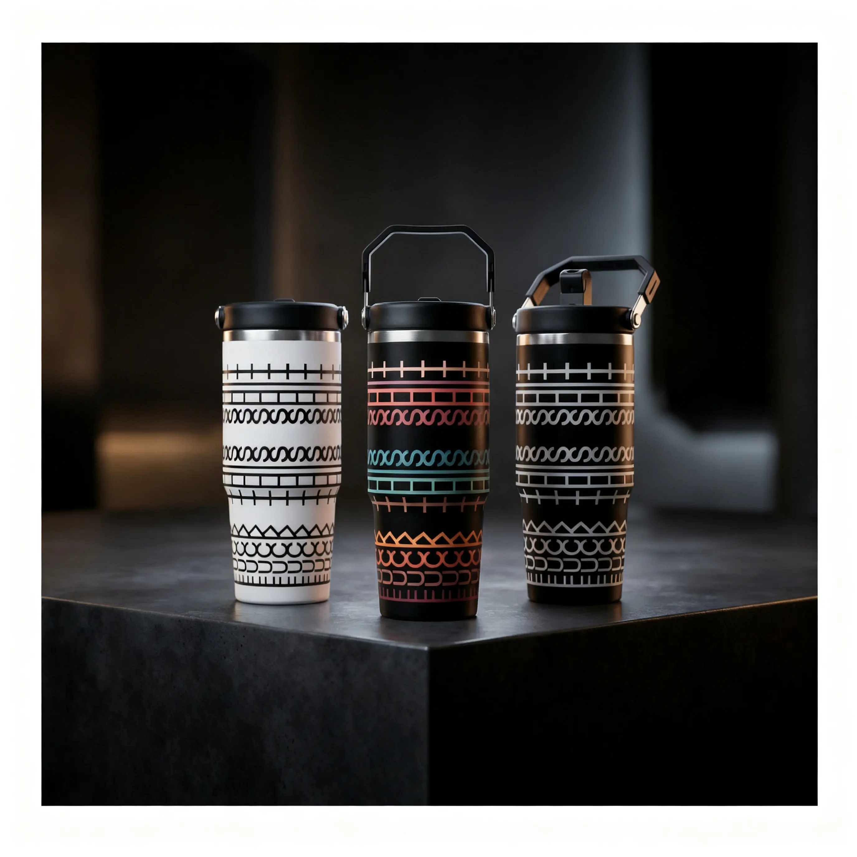 30oz (887ml) Stainless Steel Vacuum Flask - Wide Mouth, Lid-Included, Straw-Compatible, 2.75" Bottom Width, Sarcastic "I'm Fine" Graphic, Portable Office Cup, Emotional Support Gift for Coworkers (Ice Cube-Friendly)
