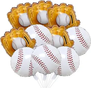 Baseball Balloons Set,8Pcs Basketball Foil Balloons for Baseball Party Supplies, Baseball Sports Balloons for Themed Party, Sports Birthday Party, 18 Inch