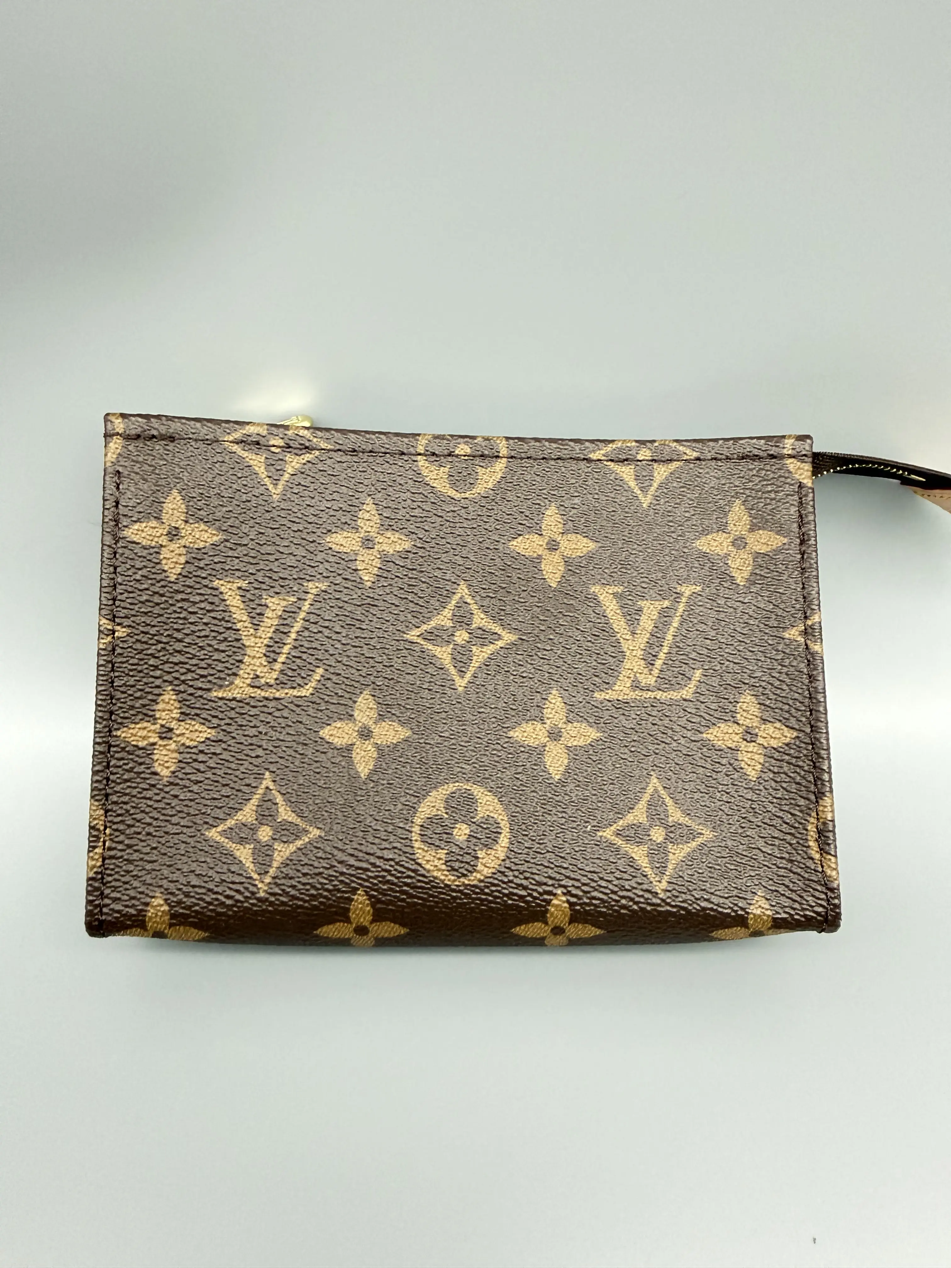 Pre-owned Louis Vuitton Coated Canvas Toiletry Bags Small Toiletry Pouch Monogram Canvas, Fuchsia Interior
