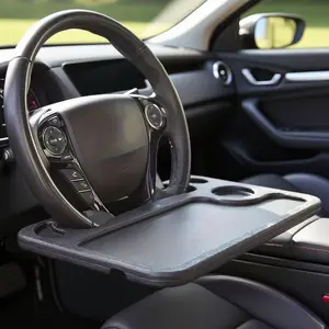 Multifunctional Car Steering Wheel Table, 2-in-1 Portable Auto Desk for Dining & Laptop Use, Universal Fit for Most Vehicles, Essential Car Interior Stowing & Tidying Accessory
