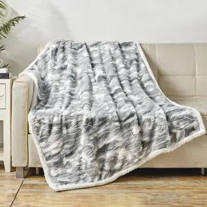 Mocassi 50" x 60" Printed Sherpa Back Throw Mocassi 50" x 60" Printed Sherpa Back Throw