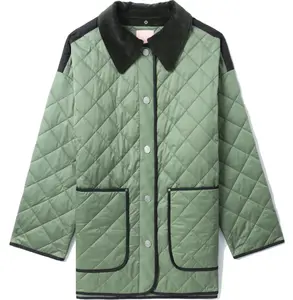 BAPY By BAPE Women's Quilted Green Trucker Jacket Size XS