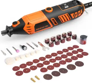 Rotary Tool Kit - 180W Corded Power Rotary Tool 6 Variable Speeds with 61 Accessories, 8000-35000RPM, for Sanding, Polishing, , Engraving,Carving, DIY Crafts