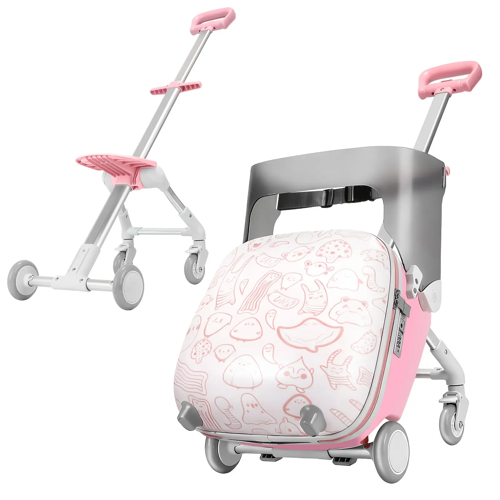 AODI Kids ride-on suitcase Kids luggage stroller ride-on suitcase for kids Suitcase Stroller Luggage Cart Travel for outings with kids Hardshell Durable Traveling Luggage, Luggage Sets