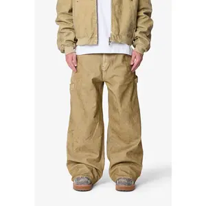 mnml Flocked Oversized Work Pants - Tan