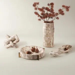 Z Gallerie Neutral Marble Collection Bowl Decor Decorative Round