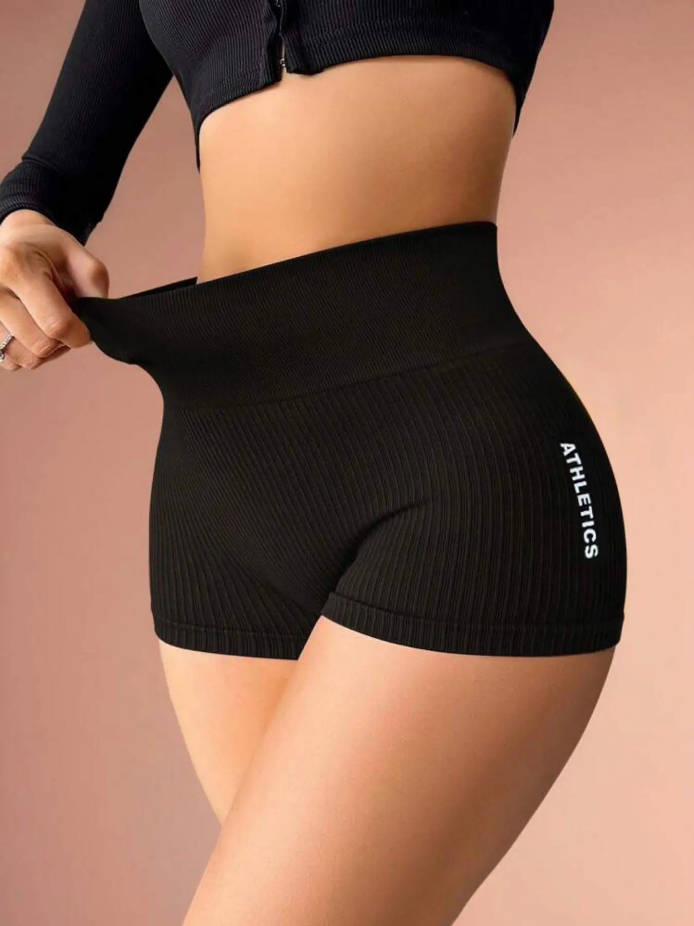Women's Solid High Waist Gym Shorts, Breathable Comfortable High Stretch Yoga Shorts, Ladies Sportswear for Indoor and Outdoor Wear, Activewear