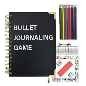 Bullet Dotted Journal Notebook – Pre-Made Bullet Journaling & Planning Notebook with 123 Pages & 12 Colorful Pencils | Perfect for Savings, Finance, and affairs Tracking 8.5" x 11" Size
