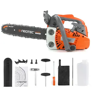NEOTEC NCS2500 25.4CC 12" Gas Chainsaw, Lightweight 2-Stroke Handheld Chain Saw, Easy Start, One-Hand Operation, Portable Power for Tree Cutting & Branch Trimming