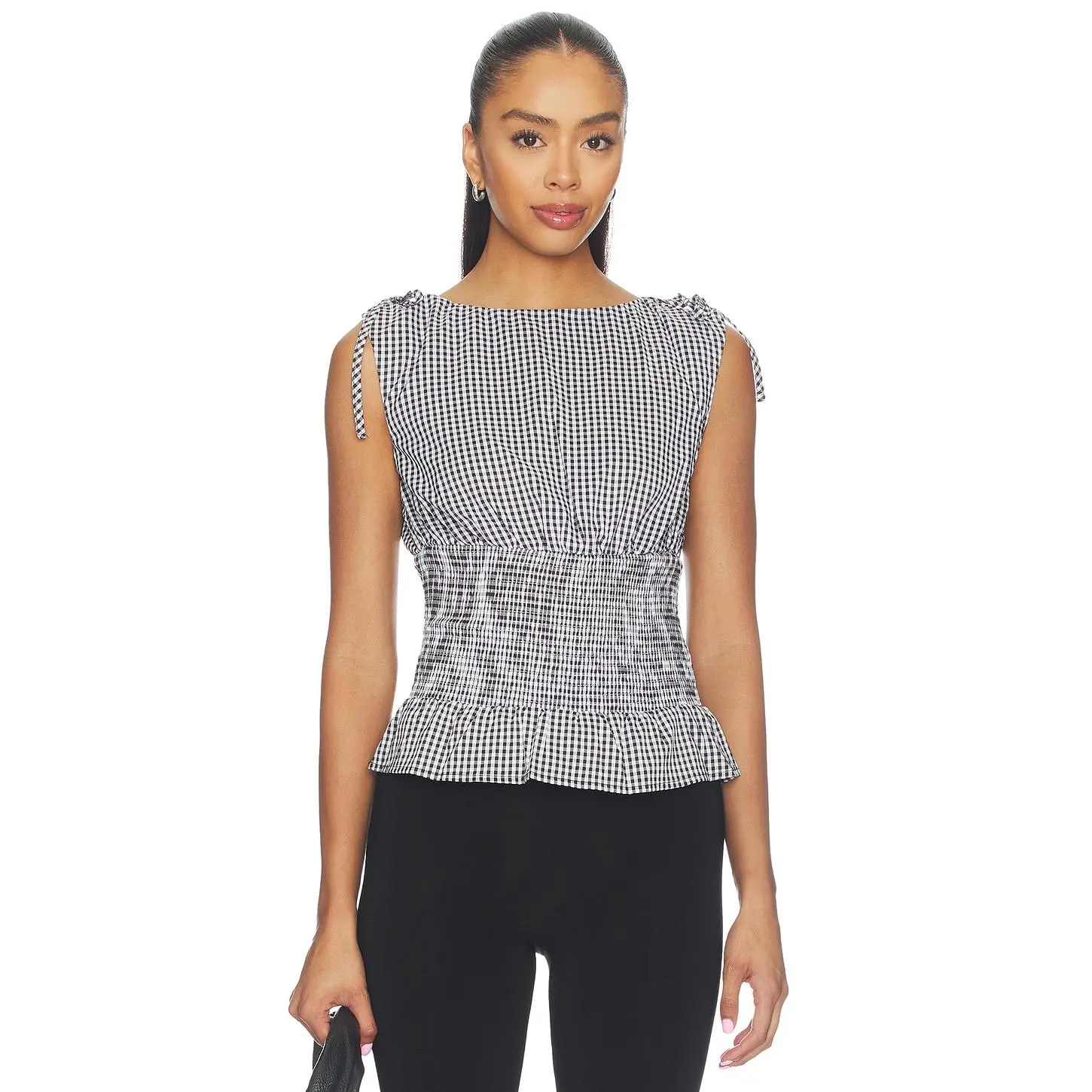 MORE TO COME Milcah Top in Black Gingham