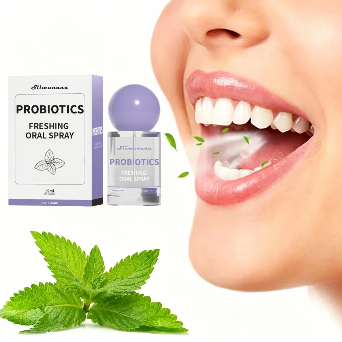 15ml Probiotic Oral Fresh Breath & Oral Care Spray, Sugar-Free, Portable, Long-Lasting Freshness