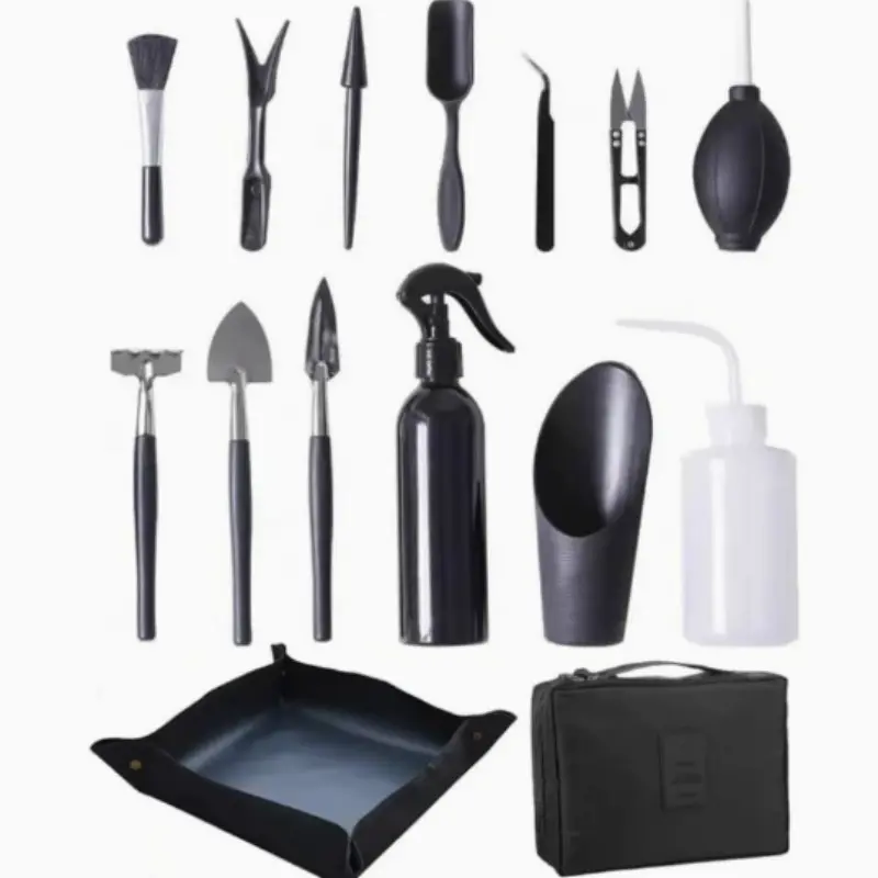 14 Pcs Succulent Plants Tools,bonsai tools, Succulent Gardening Transplanting Tools Kit Mini Garden Hand Transplanting Tools Set with Storage Bag for Home Indoor Outdoor Miniature Fairy Garden Plant Care