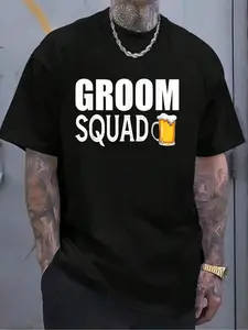 100% Cotton Groom Shirt Matching Wedding Bachelor Party Groomsmen T-Shirt Women's Men's Graphic Tee Crew Neck summer vacation Tops