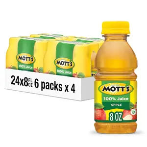 Mott's 100% Original Apple Juice, 8 Fl Oz Bottles, 24 Count (4 Packs Of 6), 2 Servings Of Fruit, 100% Fruit Juice, Gluten-free, Caffeine-free, Kosher, Contains No Artificial Colors Or Sweeteners
