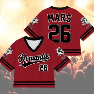 Romantic Tour 2026 Croptop Mesh Jersey, Romantic Jersey, World Tour 2026 Concert Jersey, Unisex Mesh Jersey Top, Sport Fan Style, Casual Streetwear Jerseys for Fans