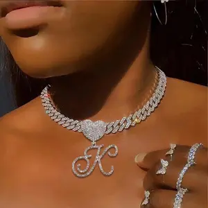 Heart Cuban Initial Chain