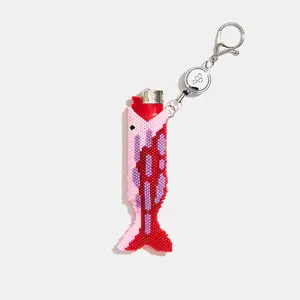 RETRACTABLE LIGHTER KEYCHAIN - BEADED FISH