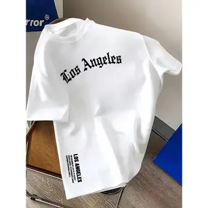 Los Angeles Graphic T-Shirt for Men - Fitted Short Sleeve Crew Neck Top in Soft 100%Cotton for Spring Summer Autumn Daily Wear Funny T-shirts Y2K Streetwear Graphic Tee