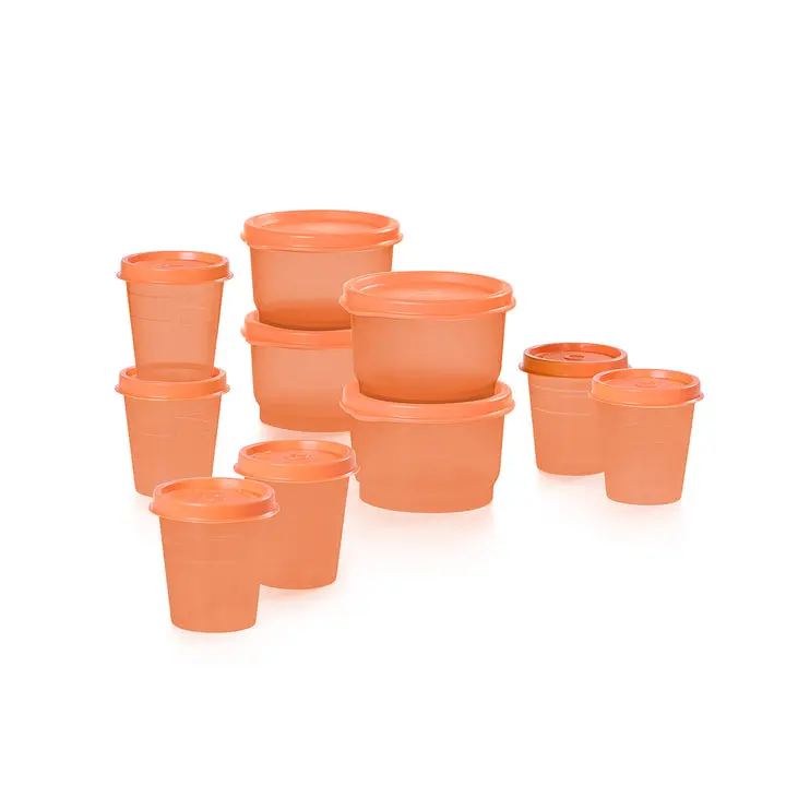 Tupperware Super Snack Stackable Leakproof Containers Set of 10, Kitchen Food Prep Preserving Containers, Transparent