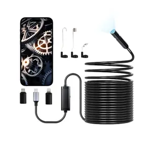 Fathersdaygift VEVOR Endoscope Camera with 49.2FT Semi-Rigid Cable, 1920P HD Borescope for Android IOS, Industrial Inspection Camera with Light - 8 LED, 2X Zoom, IP67 Waterproof Snake Camera for Auto, Plumbingdealsforyoudays