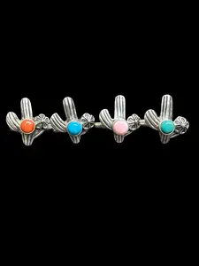 Handcrafted Dainty Saguaro Cactus Rings