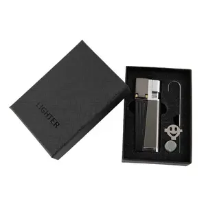 [Lighter only (Without Butane)]Premium Windproof Jet Flame Lighter with Multi-Tool Gadget - Perfect Gift Box for Him (No Gas)