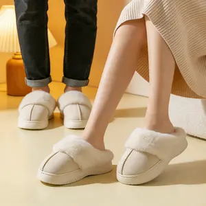 Women's Men's Winter Plush Slippers, Warm Thick Sole Shoes For  Indoor Outdoor , Cozy Home Footwear, Fall & Winter Comfortable Footwear, Fluffy Home Slippers