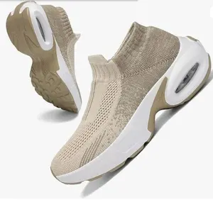 Women's Mesh Sneakers Slip-On Sock Loafers Air Cushion Lightweight Running Work Shoes for Nurses