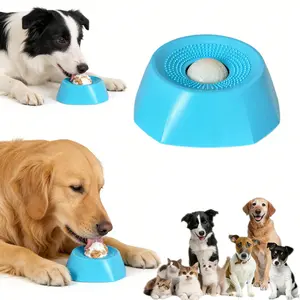 Pet Slow Feeder Dog Bowl, Liquid Snack Holder, Tongue Cleaner, Rolling Design, No Spill Bone Broth Bowl, Multi-Functional Puppy Yogurt Bowl