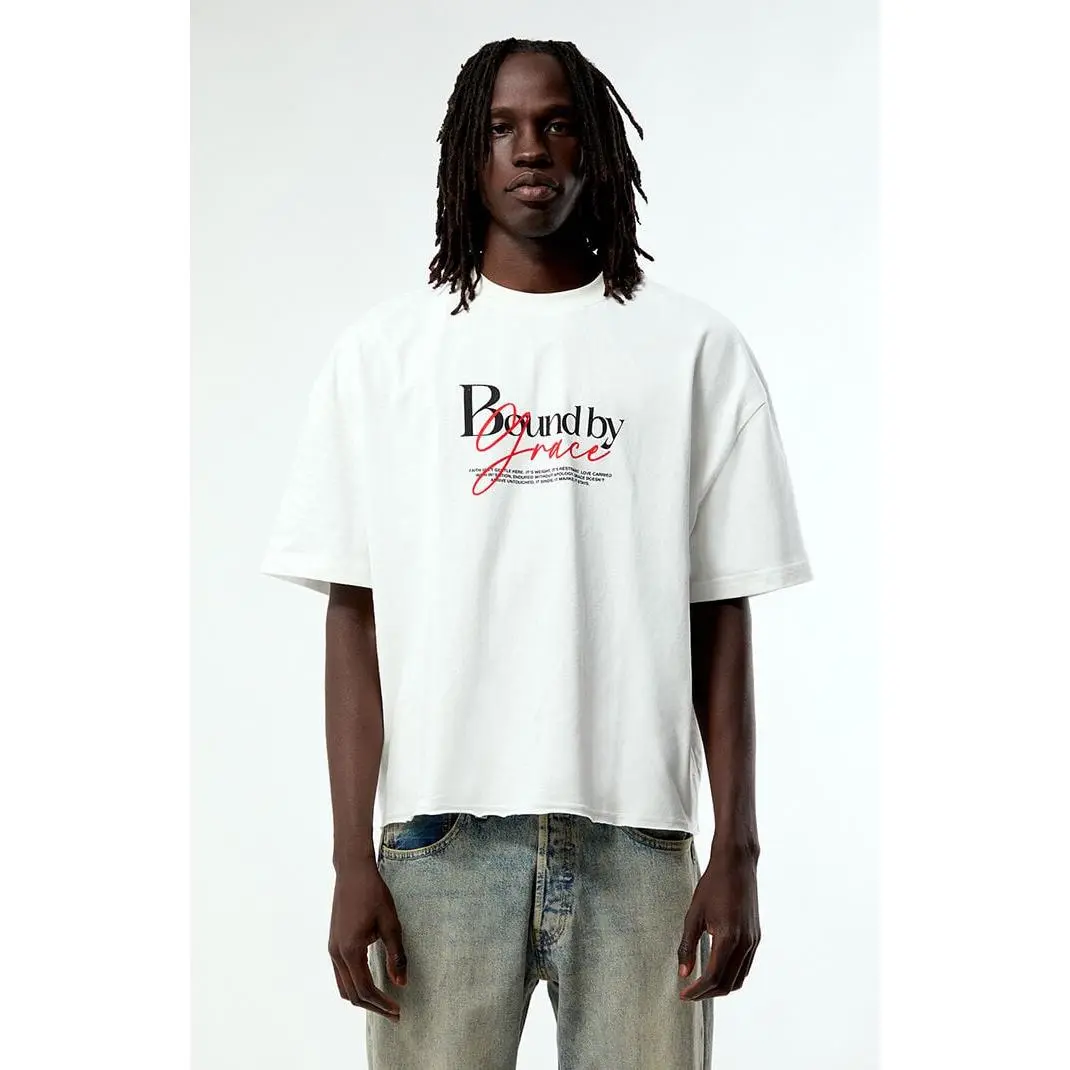 Pacsun Men's Bound By Grace Cropped Boxy T-Shirt Pacsun Men's Bound By Grace Cropped Boxy T-Shirt