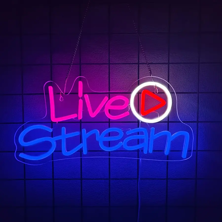 live stream Neon Sign Lighting -  On Air Light for Streamers/Influencers/Gamers - Streaming/Recording Live Neon Signs for Studio, Game Room, Bedroom